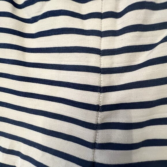 J.Crew Women’s The Pencil Skirt Size 6 White Navy Blue Stripe Cotton Linen Blend - Picture 3 of 8